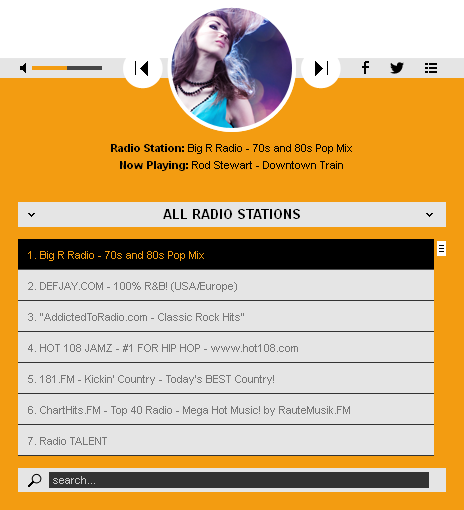 HTML5 Radio Player - With Playlist Ex. 2