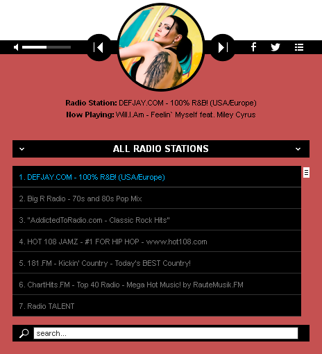 HTML5 Radio Player - With Playlist Ex. 1