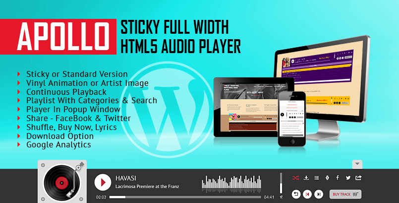 Apollo - Sticky Full Width HTML5 Audio Player WordPress Plugin