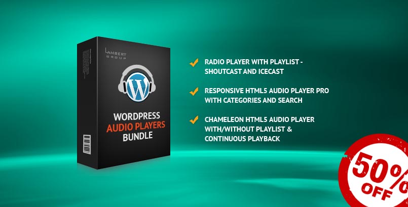 HTML5 Audio Players WordPress Bundle 50% Discount