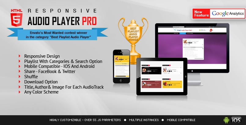 Responsive HTML5 audio player PRO jQuery plugin