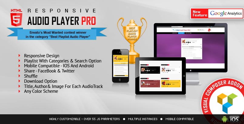 Visual Composer Addon HTML5 Audio Player PRO