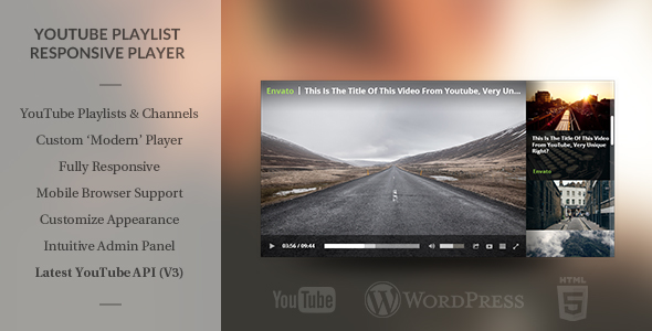 Wordpress Responsive Youtube Playlist Video Player