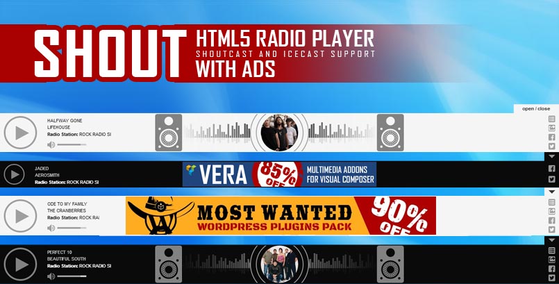 SHOUT - HTML5 Radio Player With Ads - ShoutCast and IceCast Support - jQuery Plugin